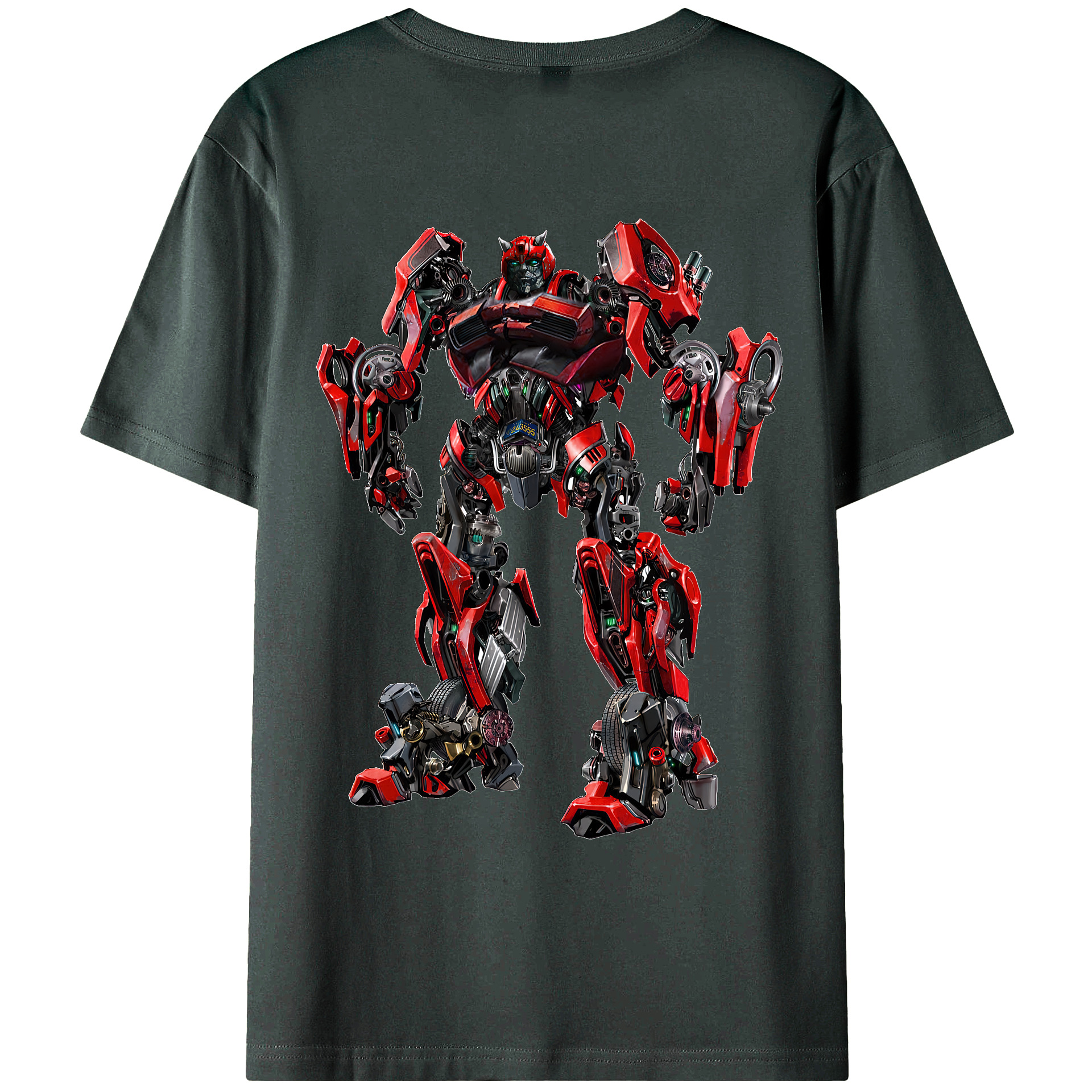 （画像用） Transformers トランスフォーマー 綿100％ メンズ半袖Tシャツ（バックプリント） 通気性